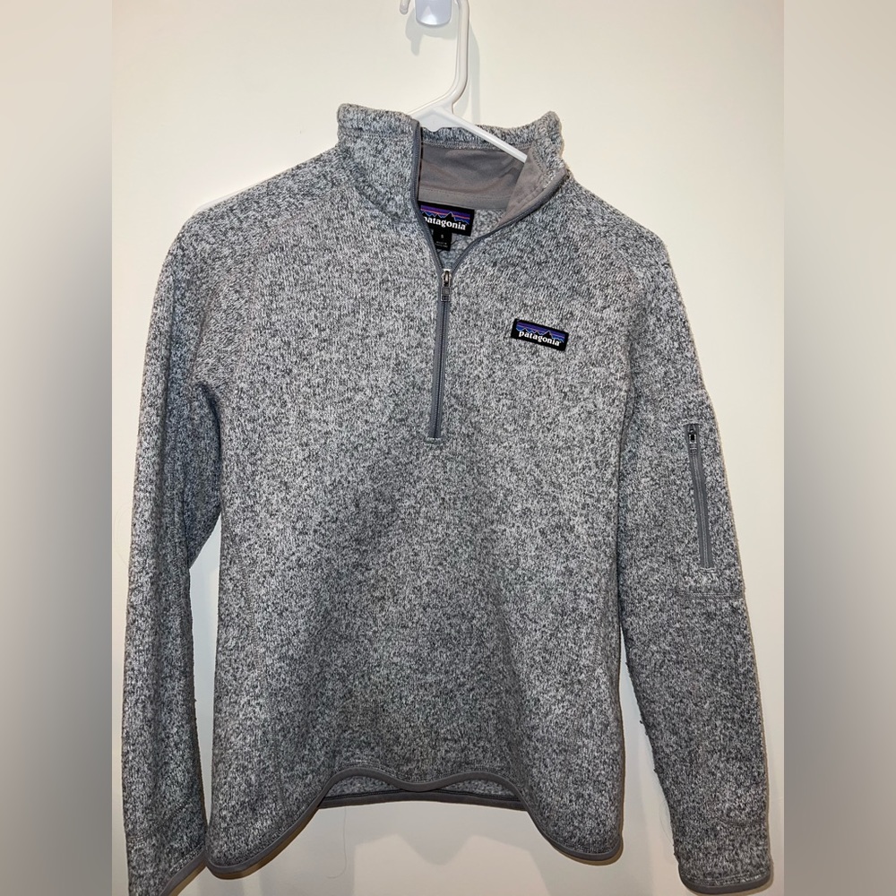 Womens Patagonia Better Sweater quarter zip, grey small